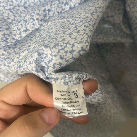 NWT Joseph Abboud Mens Blue Modern‎ Fit Floral Short Sleeve Button Up Shirt XXL - Picture 7 of 8